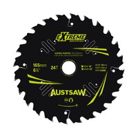 Austsaw 165mm 24T Extreme Wood with Nails Blade Thin Kerf - 20 Bore TBPP1652024