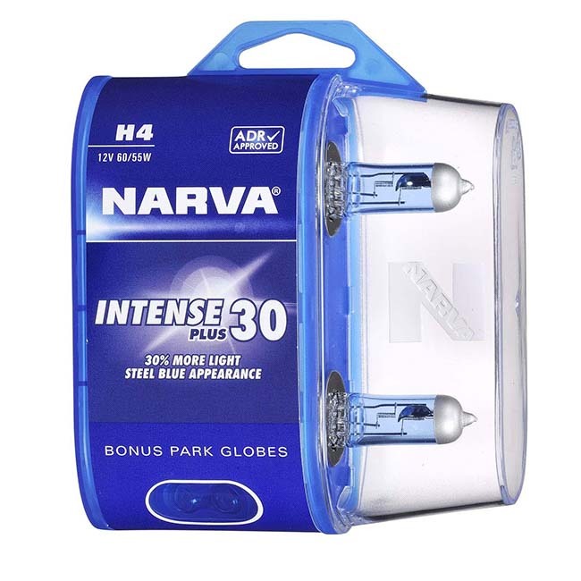 Narva H4 Blue +30% Max Legal Halogen Light Bulbs Headlight Globes 12V 48472Bl2