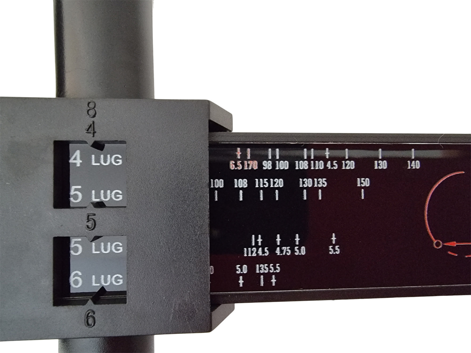 PCD Gauge Bolt Pattern Sliding Measuring Tool Wheel Rim Gauge