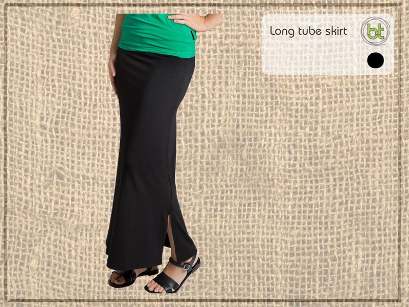 Bamboo Tube Skirt Full Length Size 8 Colour Black