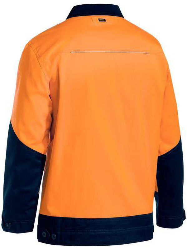 Hi Vis Drill Jacket with Liquid Repellent Finish Orange/Navy Size XS