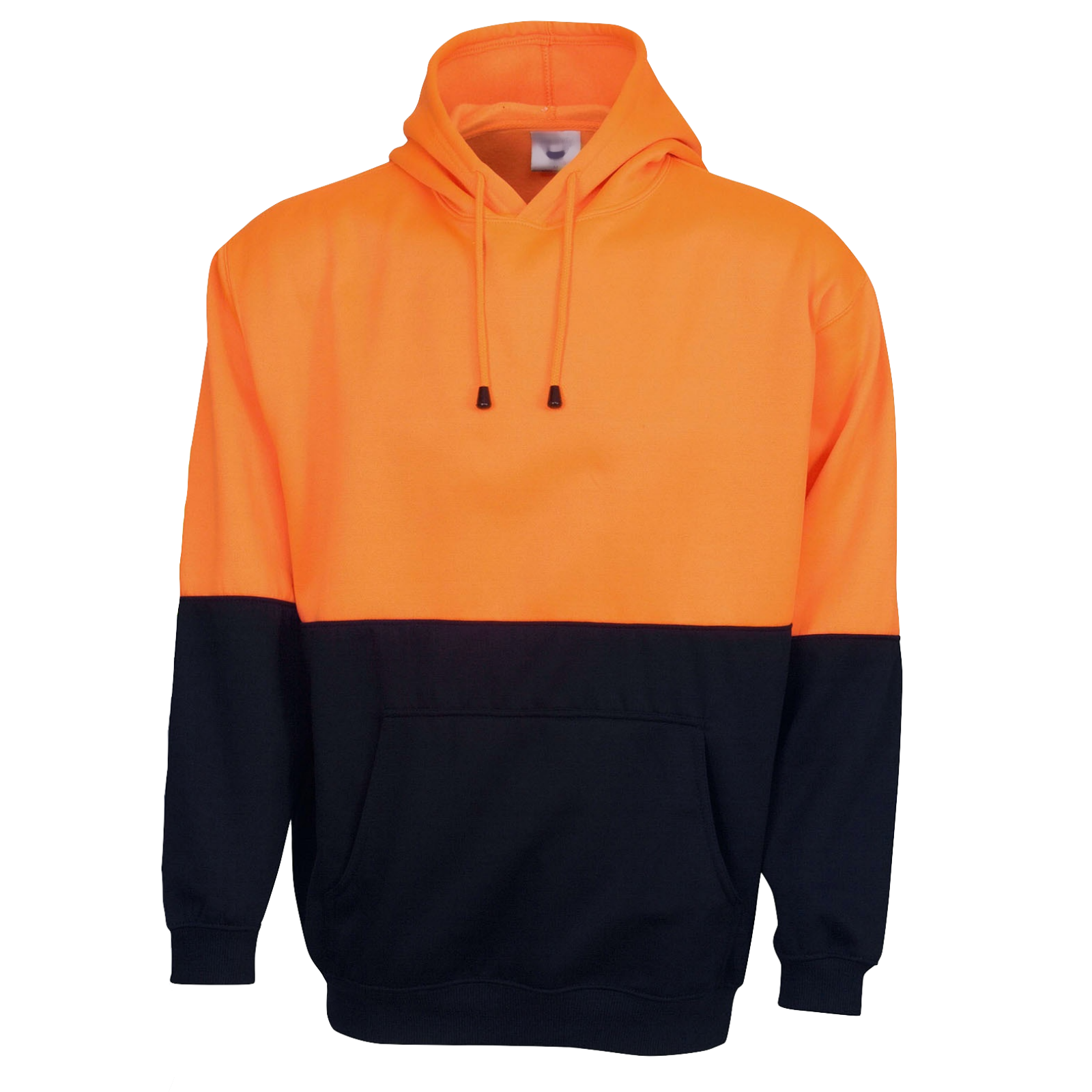 HI VIS POLAR FLEECE HOODIE Jumper Safety Workwear Fleecy Jacket Unisex - Orange - 3XL