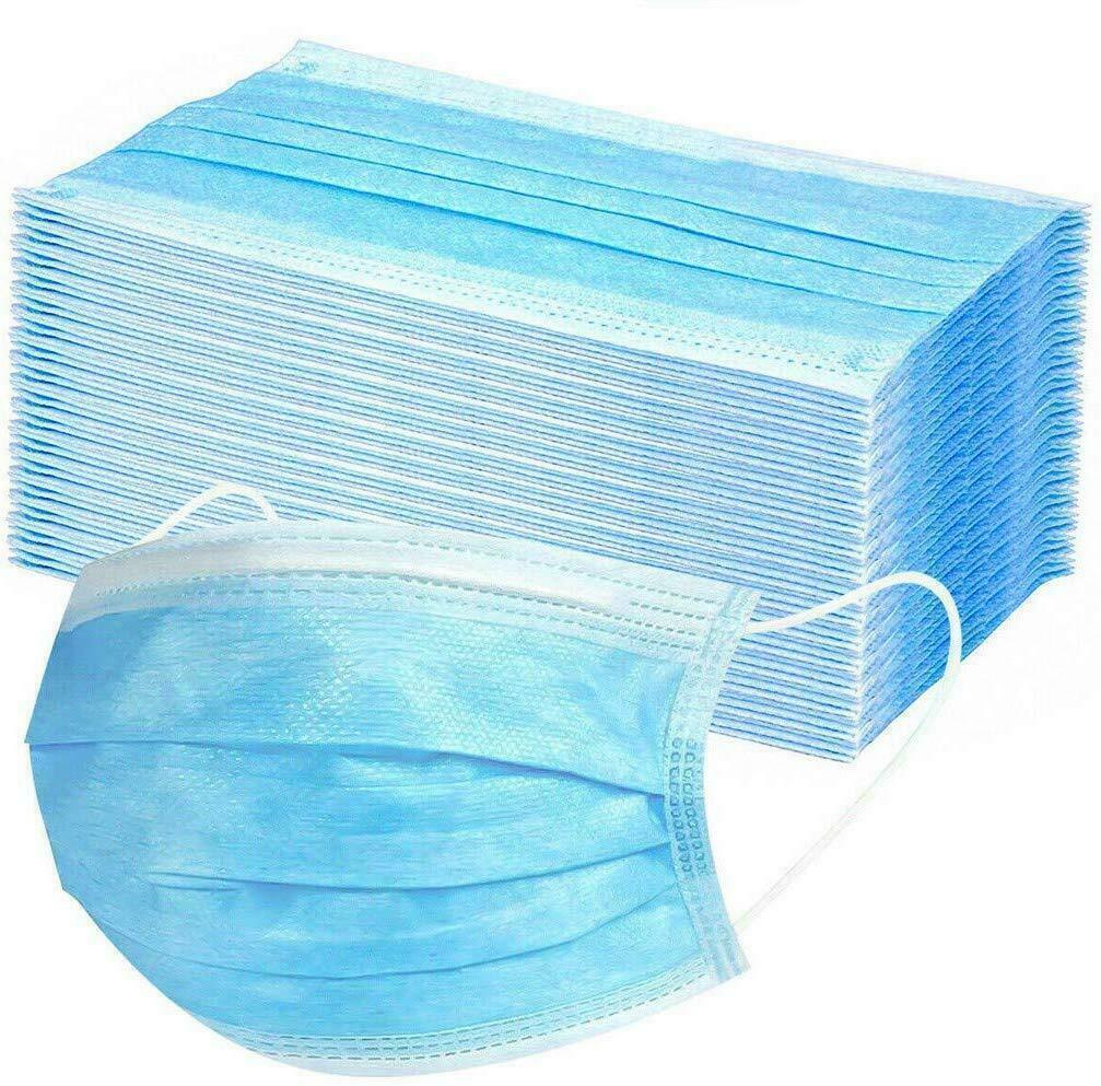 50x CE CERTIFIED Disposable SURGICAL MASKS Face Guard Dust Mouth 3 Ply Air Purifying