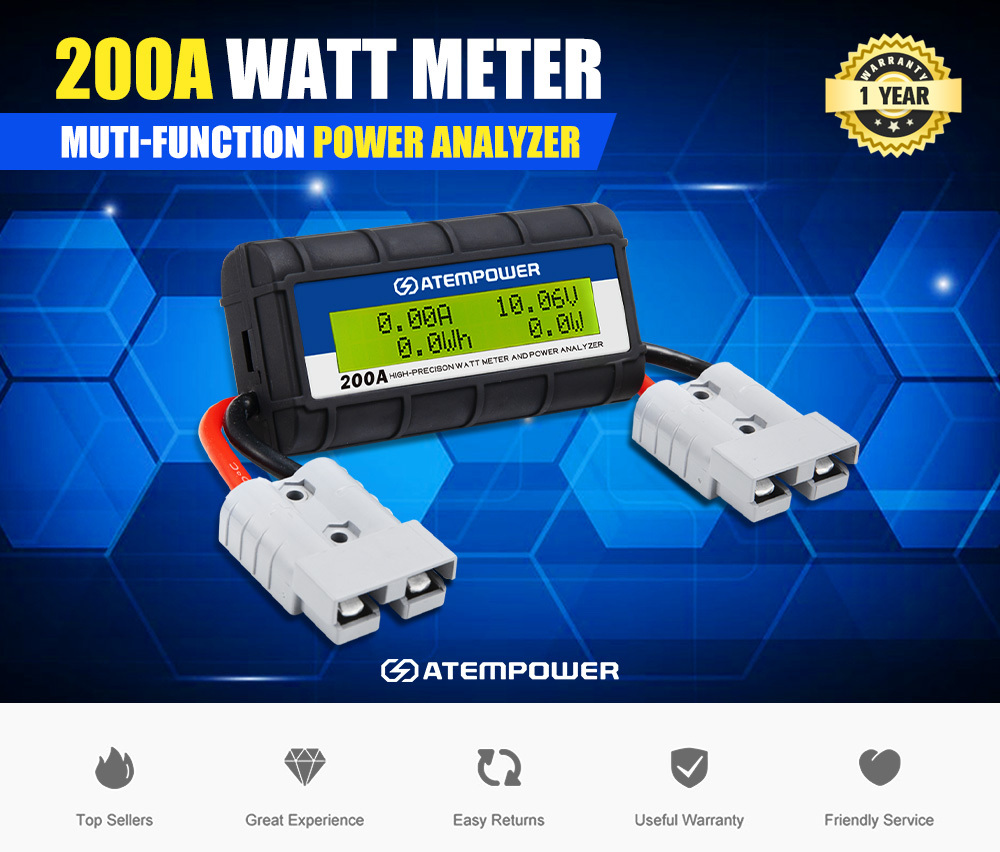 ATEM POWER 200AMP 12V Digital Volt Watt Meter