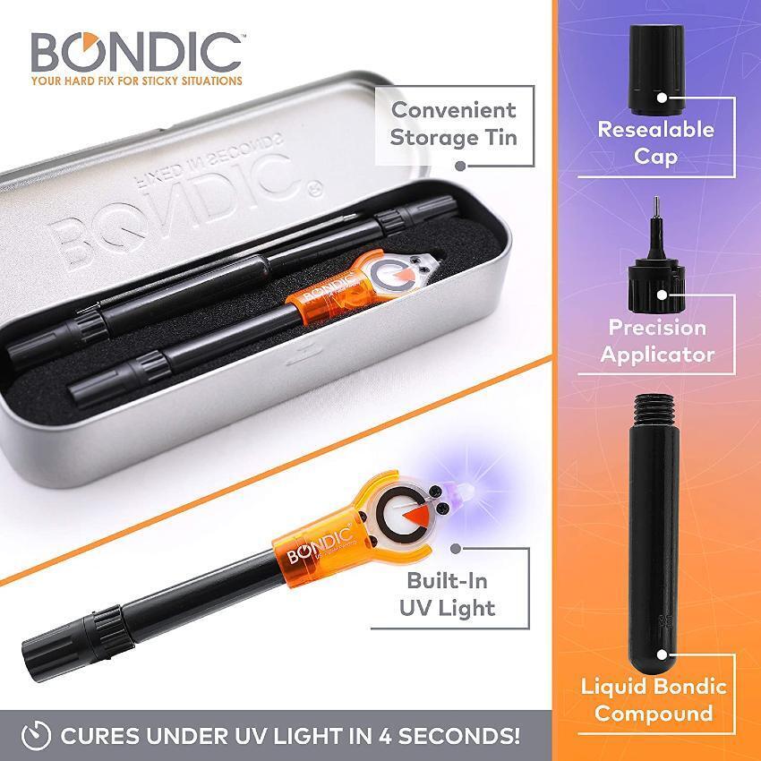 Bondic LED UV Liquid Plastic Welder Refill Cartridges, Cures Quickly, Adhesive  Repair for Home, Garage, Outdoors, etc. - 2 Refill Tubes: : Tools  & Home Improvement
