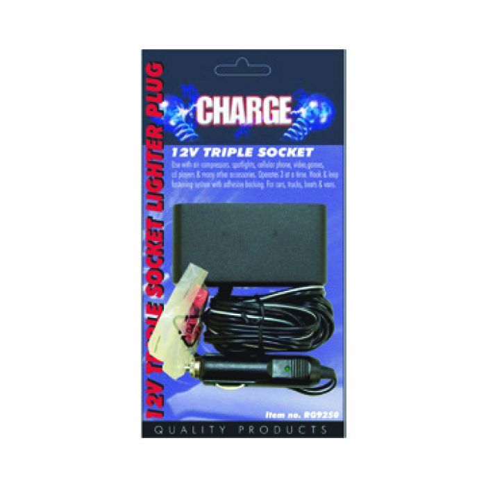 Charge Cigarette Lighter Accessory Socket With 3 Outlets 2Mtr Coiled Wire 12/24V