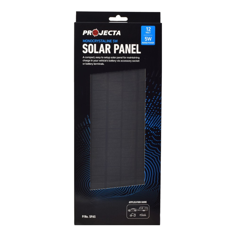 Projecta SPA5 Monocrystalline 12V 5W Battery Maintainer Solar Panel Charger