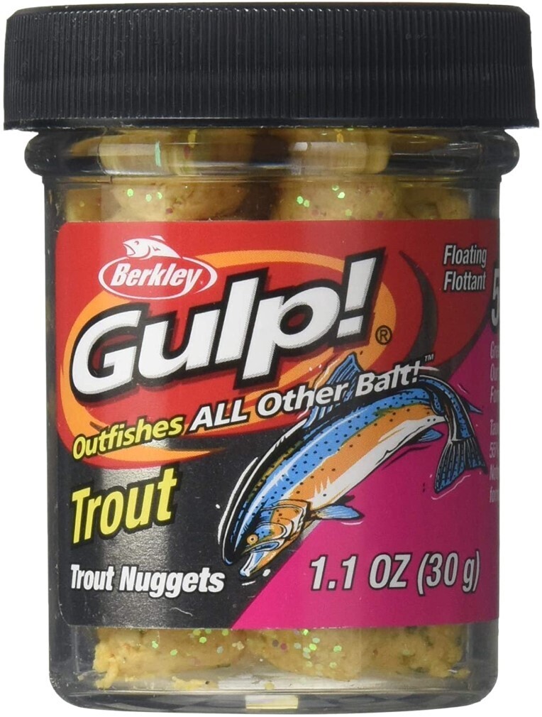 30g Tub of Berkley Gulp! Orange Pulp Floating Trout Bait Nuggets