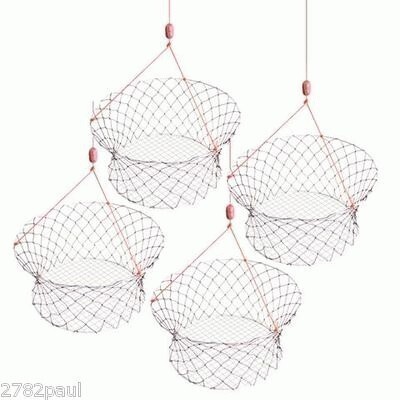 2 X Wilson Ready Rigged Wire Bottom Crab Nets- 2 Rings With Float