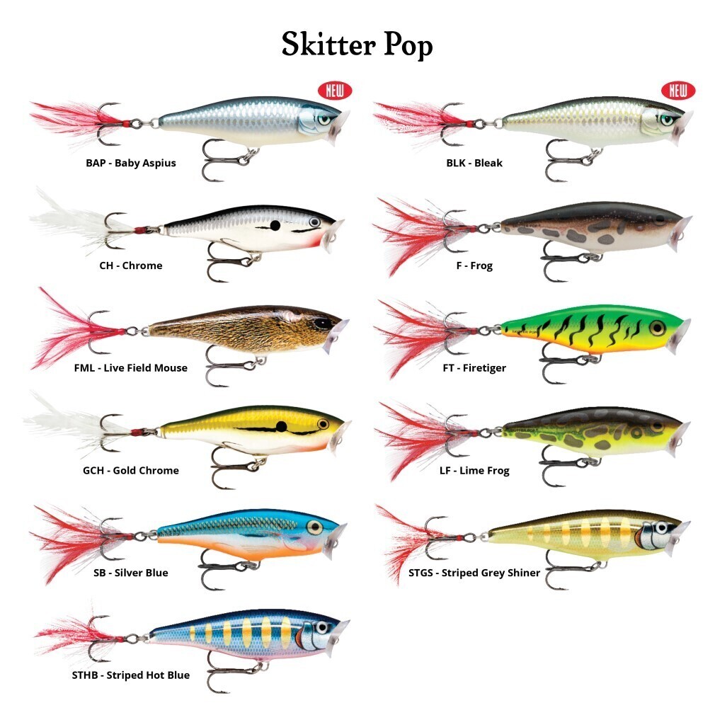7cm Rapala Skitter Pop Topwater Popper Fishing Lure - Bleak