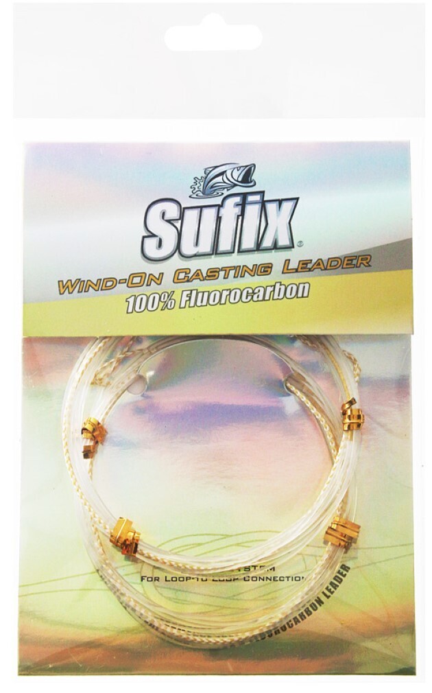 2 Pack Of 60lb Sufix Fluorocarbon Wind On Fishing Leaders