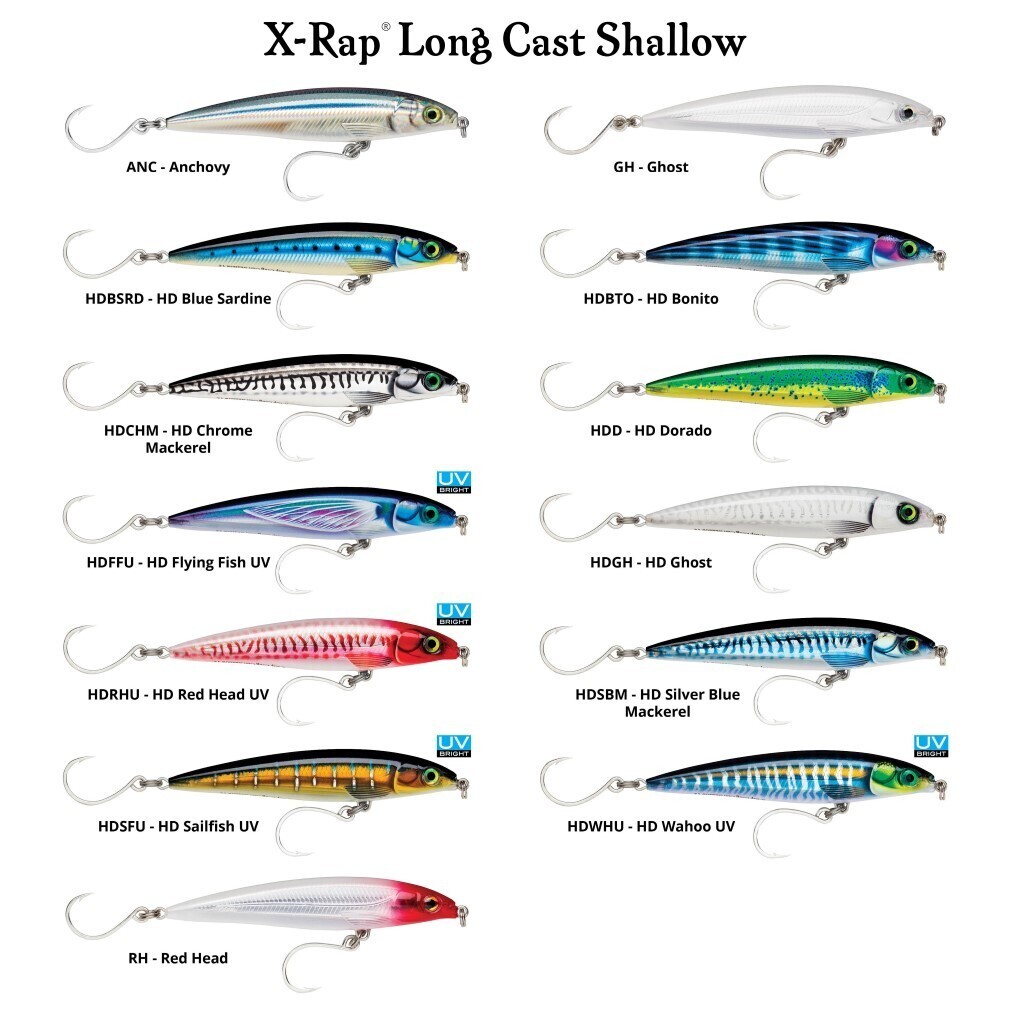 12cm Rapala Saltwater X-Rap Long Cast Shallow Minnow Fishing Lure - Chrome  Mackerel