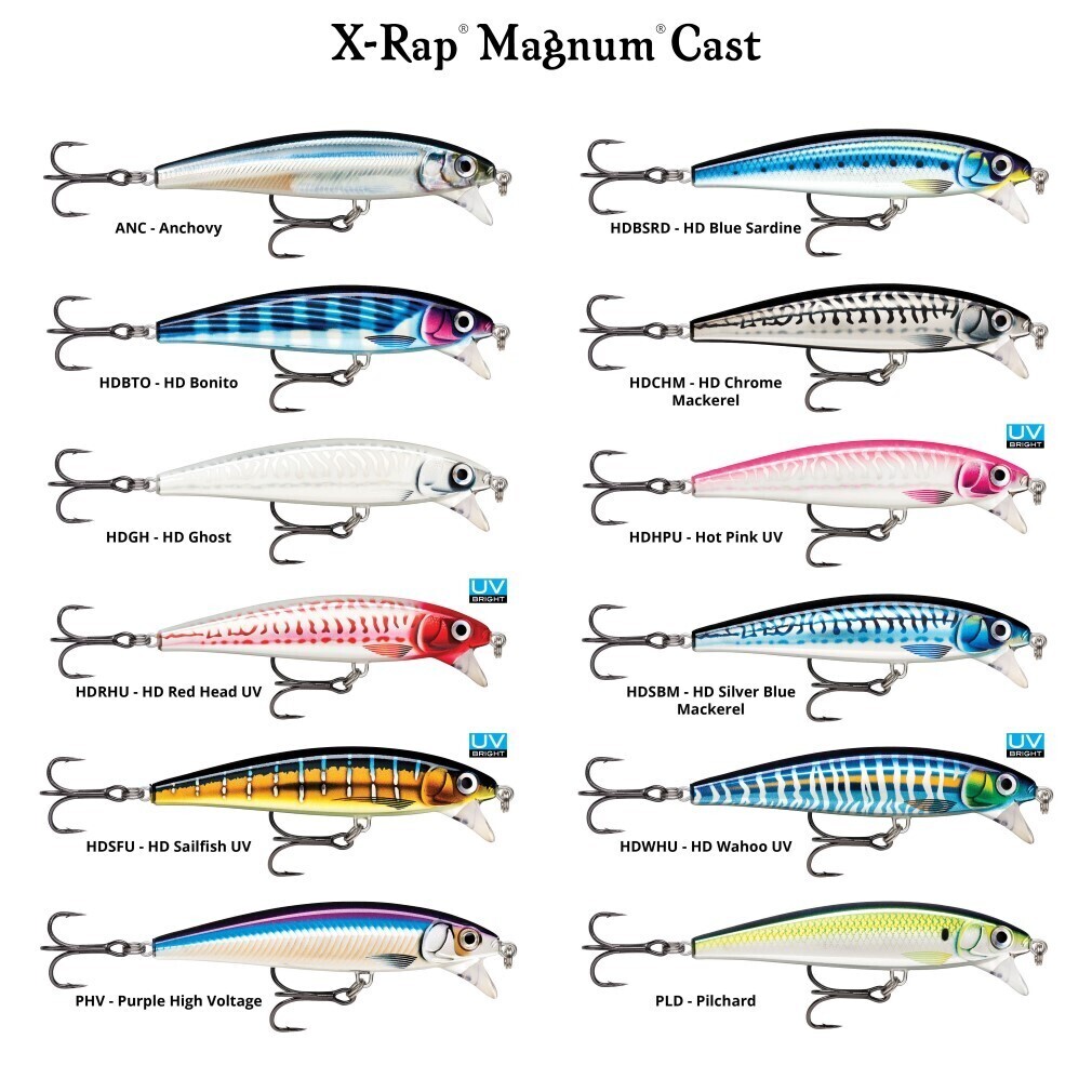 10cm Rapala X-Rap Magnum Cast Hard Body Casting Fishing Lure - HD Red Head  UV