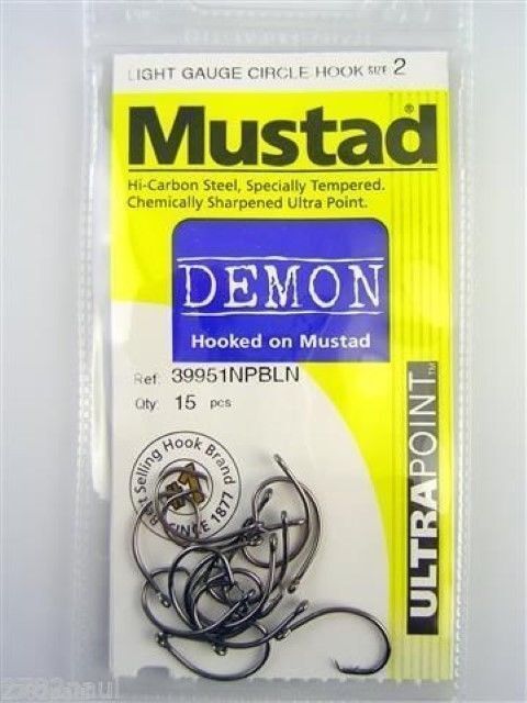 Mustad Demon Circle Hooks Size 2 - Bulk 3 Pack - 39951npbln