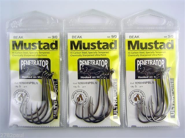 Mustad Penetrator Hook - Size 9/0 - 92604npbln - Bulk 10 Pce Value