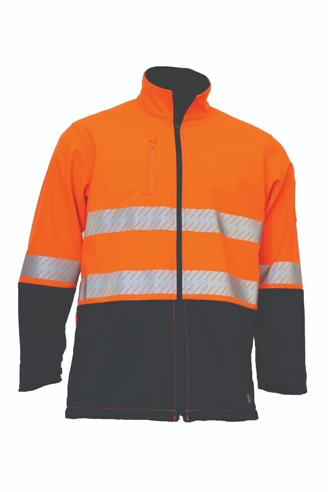 KM Workwear Softshell Jacket with Tape XS Orange/Navy