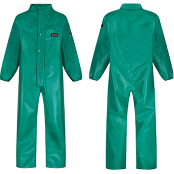 Chemmaster Green PVC Coverall with Collar Small