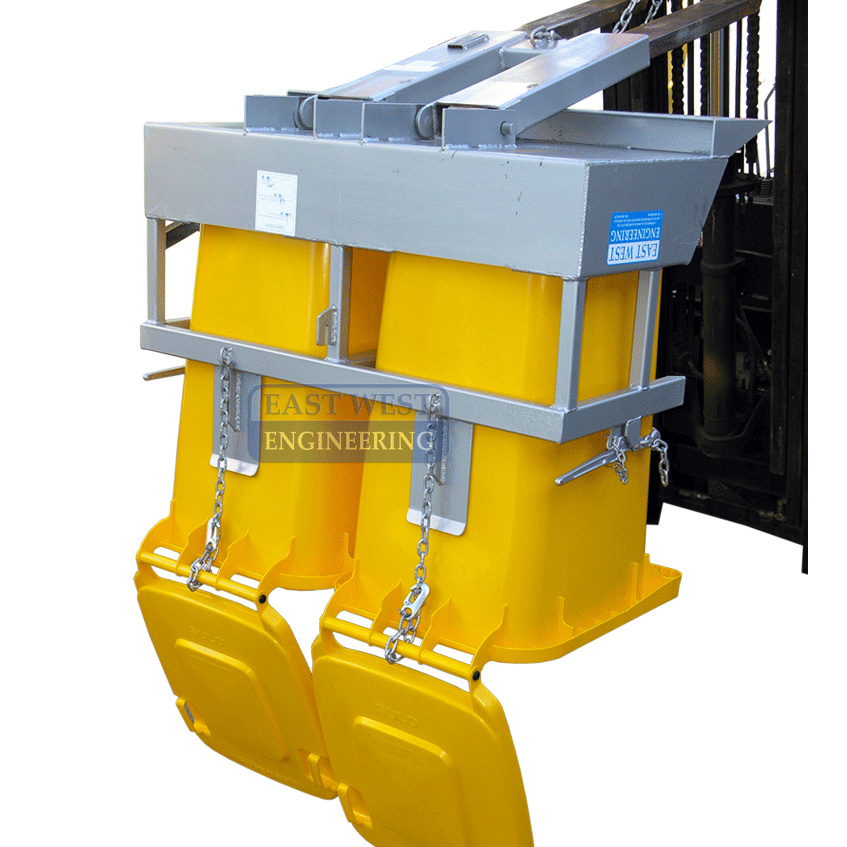 East West Engineering Forklift Wheelie Bin Emptier Attachment WLL 1000kg NWB-T2