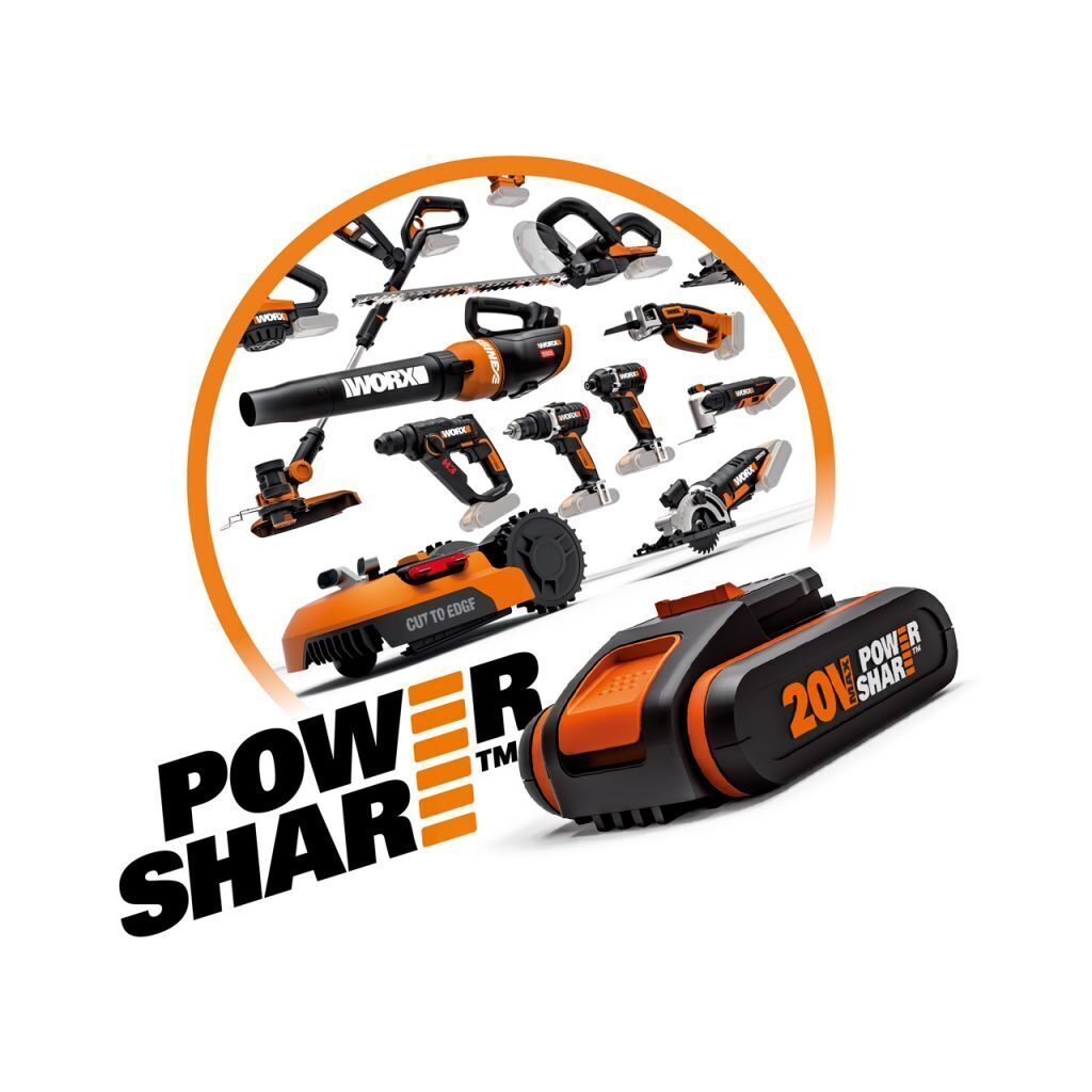 WORX WA3553 Powershare 20V 4.0Ah MAX Lithium-ion Battery, with Battery Indicator