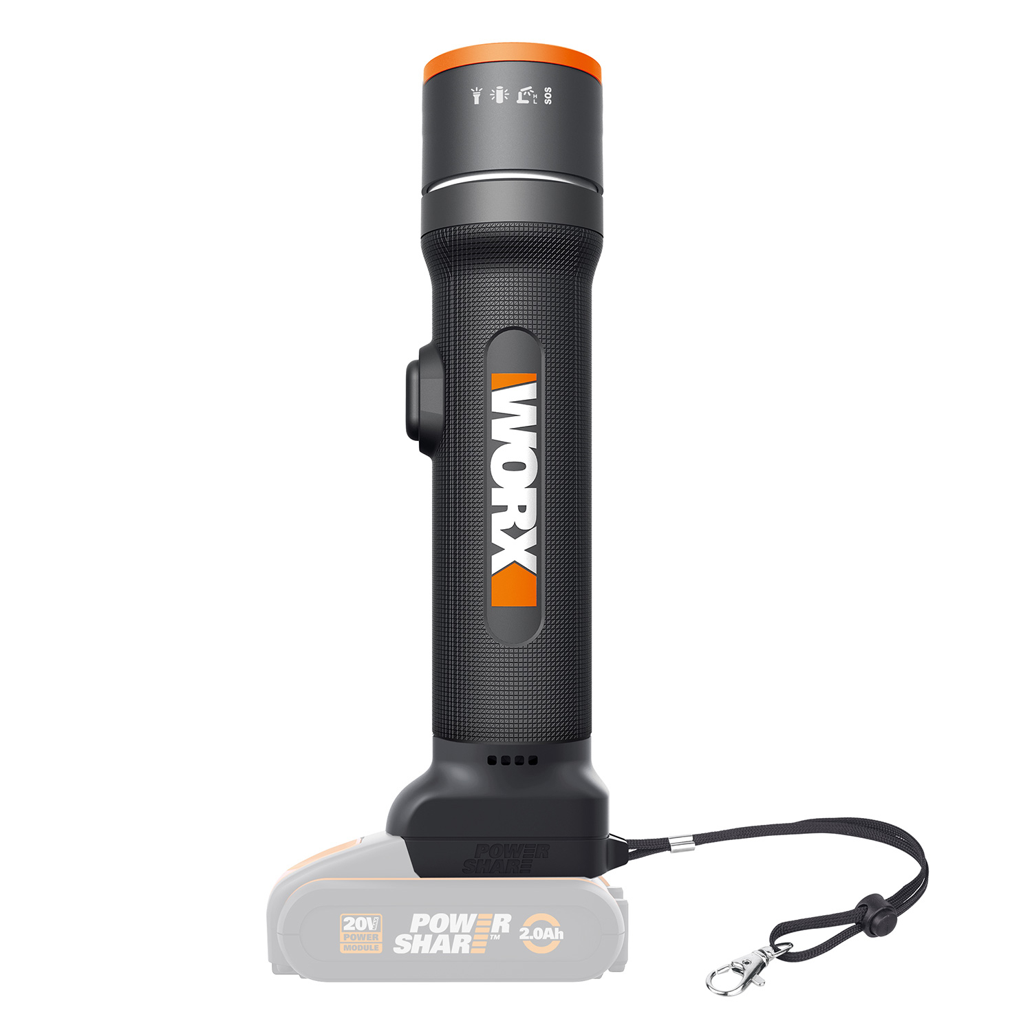 WORX 20V 4-in-1 LED Light Skin Flashlight, Lantern, Desk lamp & SOS function (Tool Only - Battery / Charger sold separately)