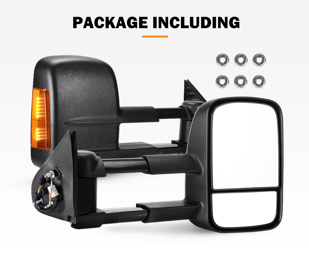 SAN HIMA Pair Towing  Mirrors for Toyota Hilux 2015-ON BLACK