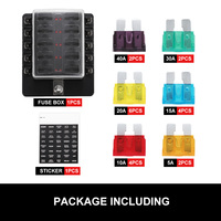 SAN HIMA 10 Way Blade Fuse Box Fuse Block Holder with Fuses for 12V/24V Marine
