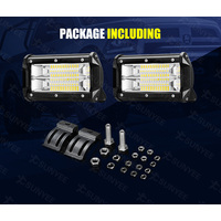 LIGHTFOX Pair 5inch LED Light Bar Pods Flood Driving TRUCK SUV OffRoad 4WD