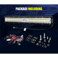 LIGHTFOX 20inch LED Light Bar Tri Row Spot Flood Combo Offroad Work Driving 4WD Truck