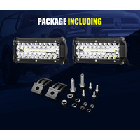 LIGHTFOX 2x 7inch LED Light Bar Spot Flood Combo Work Driving Lights OffRoad 4WD 6"