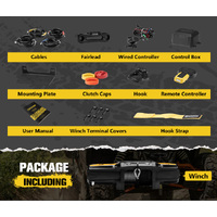 Bunker Indust 6000LBS/2722KGS Electric Winch 12V Synthetic Rope Wireless UTV ATV
