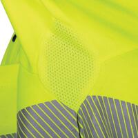 TRu Workwear Poly Cotton Traffic Control L/S Hi-Vis Segmented Reflective Tape Polo Shirt CS1865T9-YEL-DM