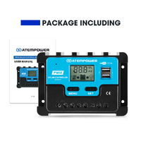 ATEM POWER 20A Solar Charge Controller 12V 24V