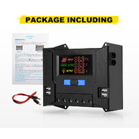 ATEM POWER 30A Solar Charger Controller 12V 24V Battery Panel Regulator 4 USB 5V Output