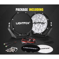 LIGHTFOX 7" LED Driving Light OSRAM Spot Lights Black Round Offroad Truck SUV 4x4