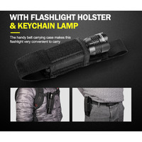 LIGHTFOX LED Tactical Flashlight Torch L2 Chip USB Rechargeable Battery