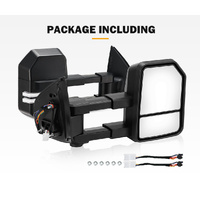 SAN HIMA Pair Extendable Towing Mirrors for Isuzu MU-X MY2013-MY2019 Black