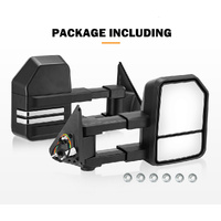 SAN HIMA Extendable Towing Mirrors fit NISSAN PATROL GU/Y61 1997-2016 Black