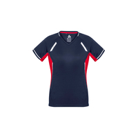 Ladies Renegade Tee Royal/Navy/Fluoro Orange 8