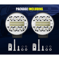 LIGHTFOX 2x4inch Round LED Work Light Combo Driving Lamp Reverse Offroad 4WD