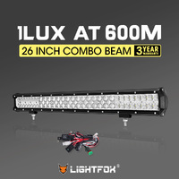LIGHTFOX 26inch LED Light Bar Spot Flood Combo Beam LED Driving Lamp Offroad 4x4