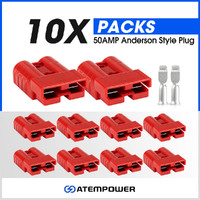 ATEM POWER 10Pcs Anderson Style Plug Connectors 50AMP  6AWG 12-24V