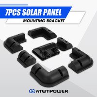 7Pcs Solar Panel Corner Mounting Brackets Kit Black
