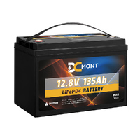 DC MONT 12V 135Ah Lithium Battery LiFePO4 Phosphate Deep Cycle Rechargeable Replace AGM