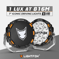 LIGHTFOX 7inch LED Driving Lights Round Spotlights Offroad Truck Headlights