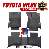 KIWI MASTER 3D TPE Car Floor Mats Liner Fit Toyota Hilux Dual Cab Auto 2016-ON