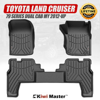 KIWI MASTER 3D TPE Car Floor Mats for Toyota Landcruiser 76 Series 2012 - ON GXL Dual Cab