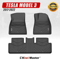 Kiwi Master 3D TPE Car Floor Mats Liner Fit Tesla Model 3 2017-2022