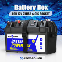 ATEM POWER Battery Box 12V Portable Deep Cycle AGM Universal Large Marine