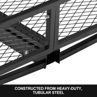 SAN HIMA Cargo Carrier Luggage Basket Car Rack Foldable Hitch Mount Steel Mesh