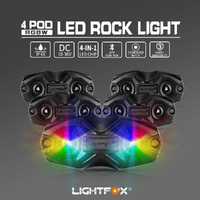 LIGHTFOX 4X RGBW LED Rock Lights White Wireless Bluetooth Music Multi Color